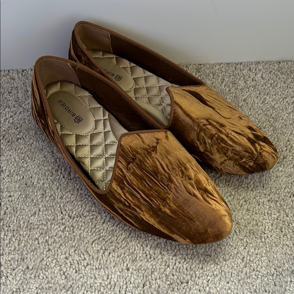 Birdies Brown Suede Flats with Fringe Detail